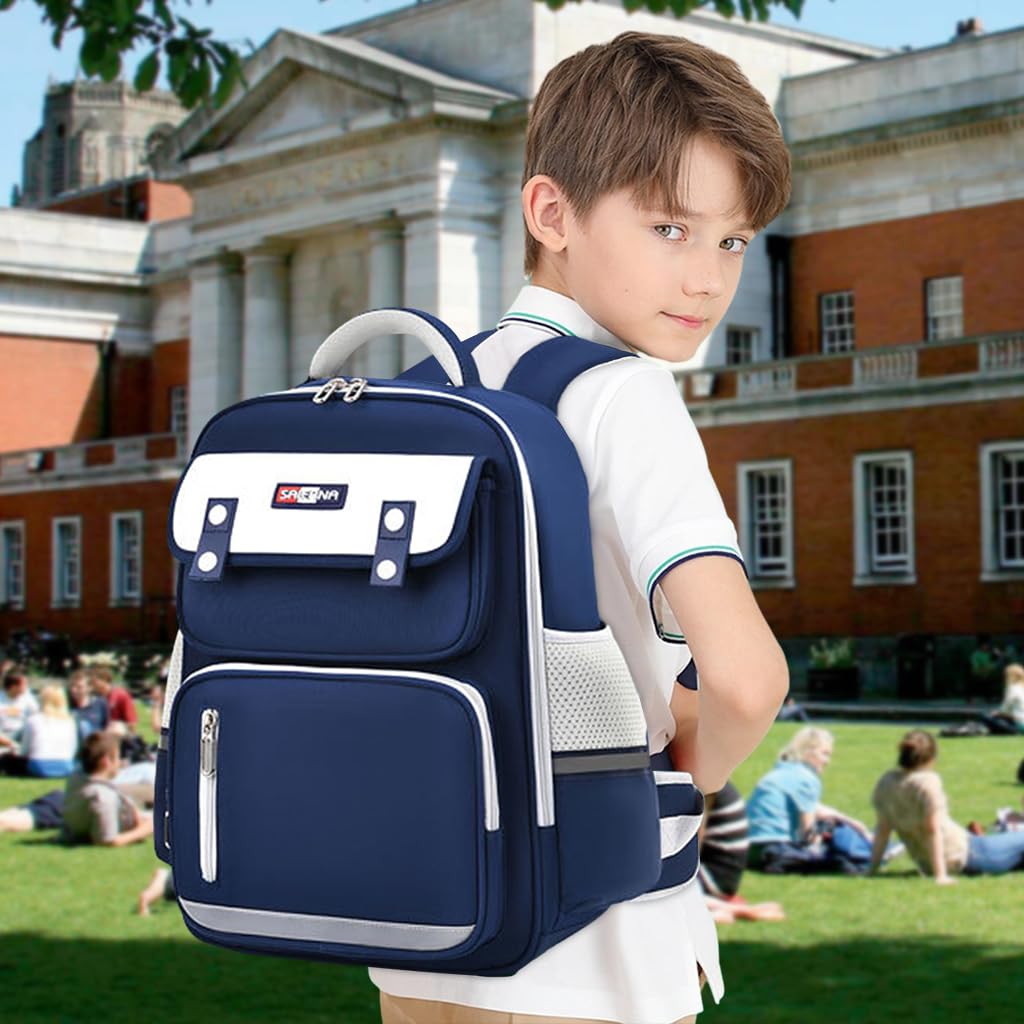 PALAY® School Backpack for Kids Waterproof School Backpack with Chest Buckle & Reflective Strip Kids School Backpack Burden-relief School Backpack for Kids 6-12 Years Old, Dark Blue PALAY® School Backpack for Kids Waterproof School Backpack with Chest Buckle & Reflective Strip Kids School Backpack Burden-relief School Backpack for Kids 6-12 Years Old, Dark Blue